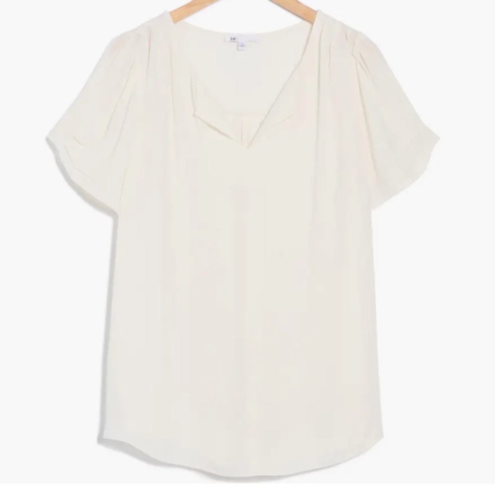 DR2 Split Neck Blouse | Ivory | L